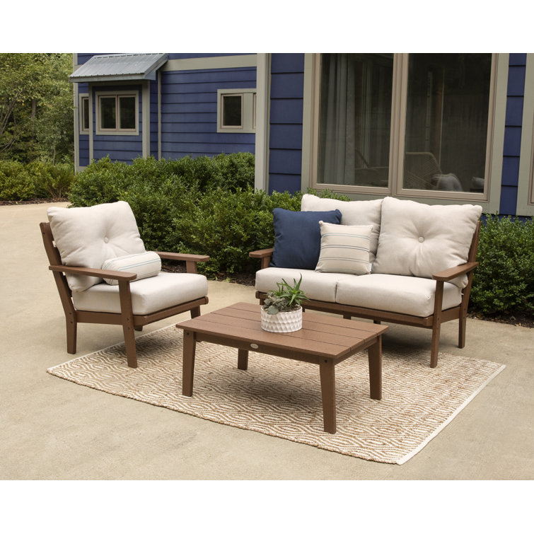 POLYWOOD® Lakeside 3 Person Seating Group with Cushions Wayfair